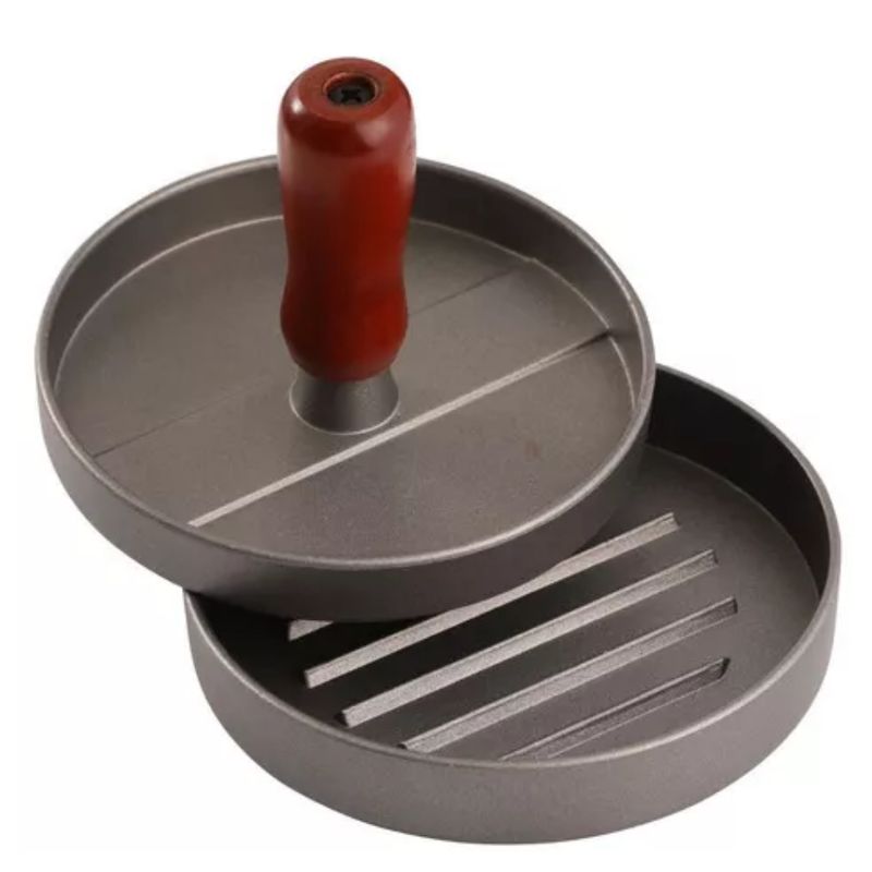 GENERICO - Prensa Para Hamburguesas Antiadherente Asado Parrilla Color Plateado