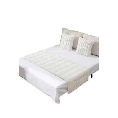 Imagen 2 del producto JUEGO DE PIECERA DE CAMA CON 2 FUNDAS MODELO BAMBÚ BLANCO