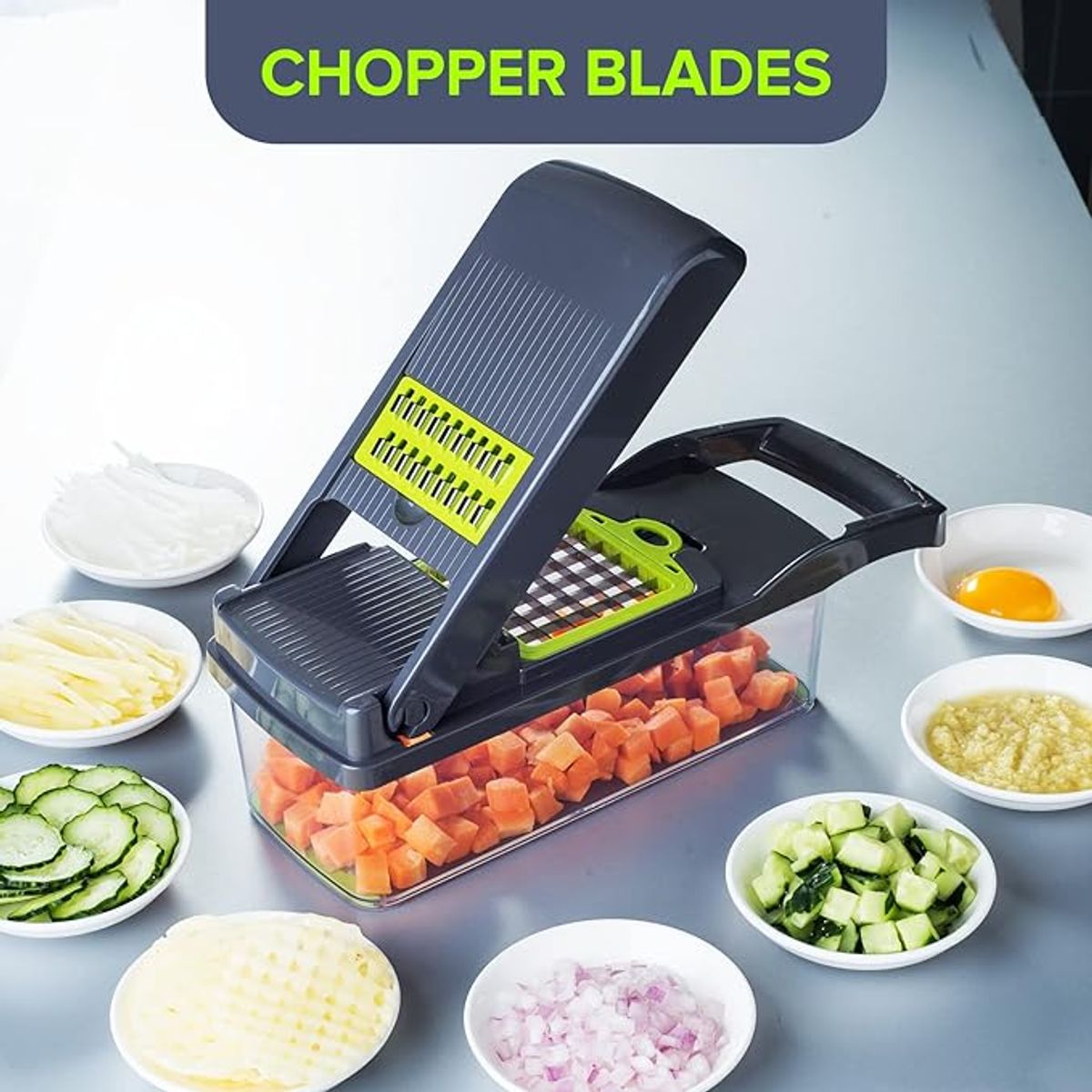 MOVI - Picador y Rallador de Verduras y Frutas 14 en 1