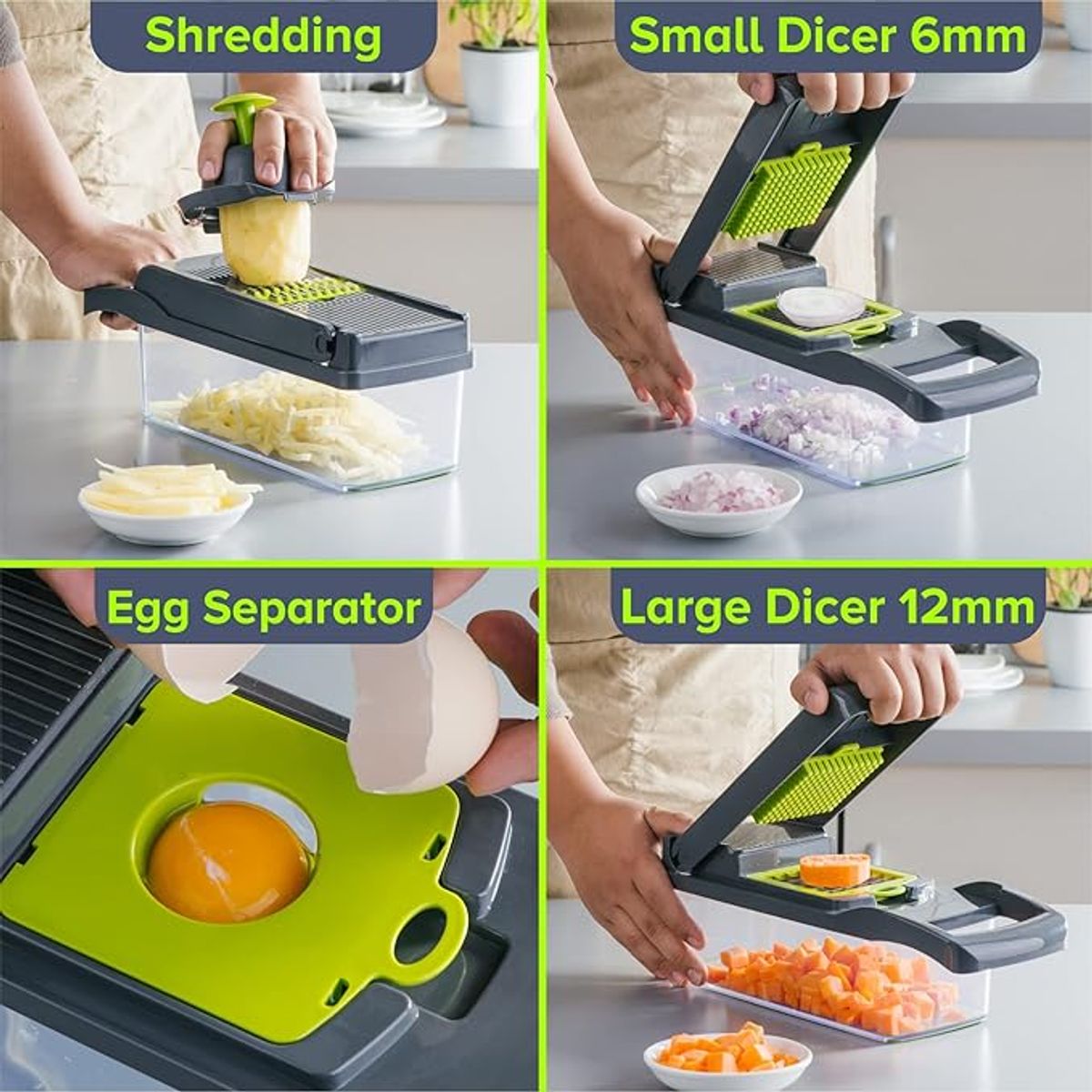 MOVI - Picador y Rallador de Verduras y Frutas 14 en 1