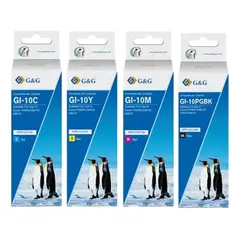 GENERICO - Pack 4 Tintas GI-10 Para Canon G6010 G7010 (4 Colores)