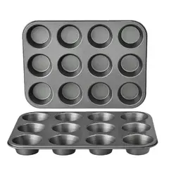 SWEET COOK - Bandeja Molde Para Cupcakes Muffins 12 Cupcakes Color Negro