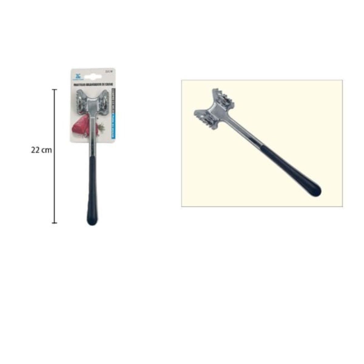 GENERICO - Martillo Ablandador De Carne 22Cm Acero Inoxidable