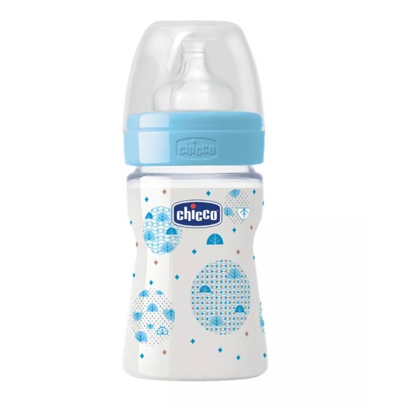 CHICCO - Mamadera Chicco Well Being 150ml 0m+  Celeste
