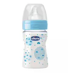 CHICCO - Mamadera Well Being 150ml 0m+ Celeste