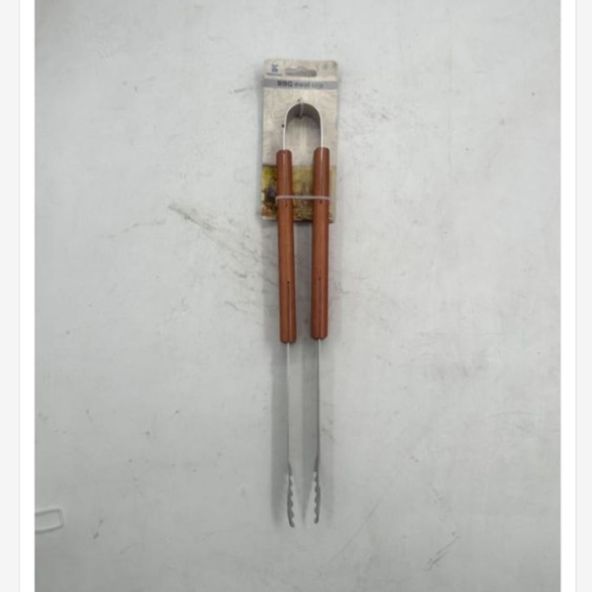 GENERICO - Pinza De BBQ Acero Inoxidable Mango De Madera