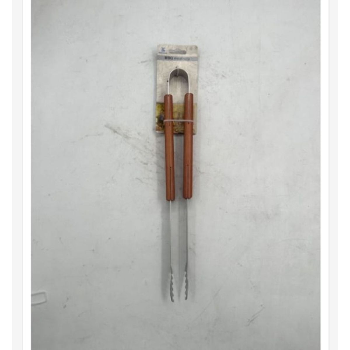 GENERICO - Pinza De BBQ Acero Inoxidable Mango De Madera
