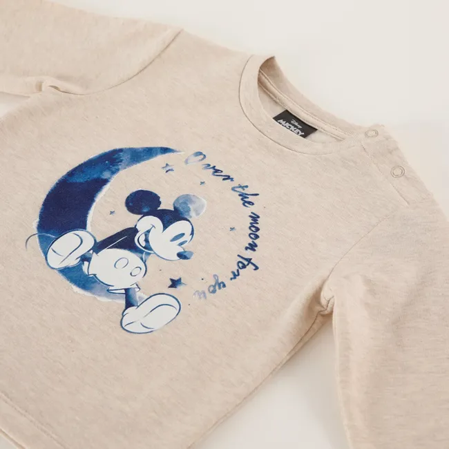 DISNEY - Conjunto Pijama Bebe Mickey Over The Moon Beige Disney