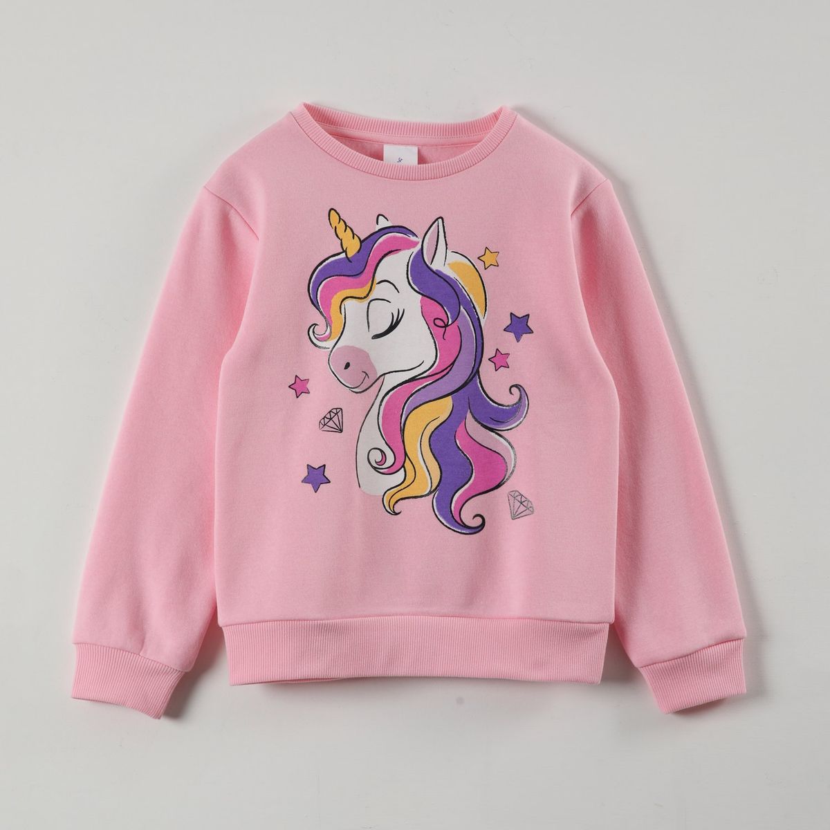 DISNEY - Poleron Niña Diamonds Rosado Unicornio