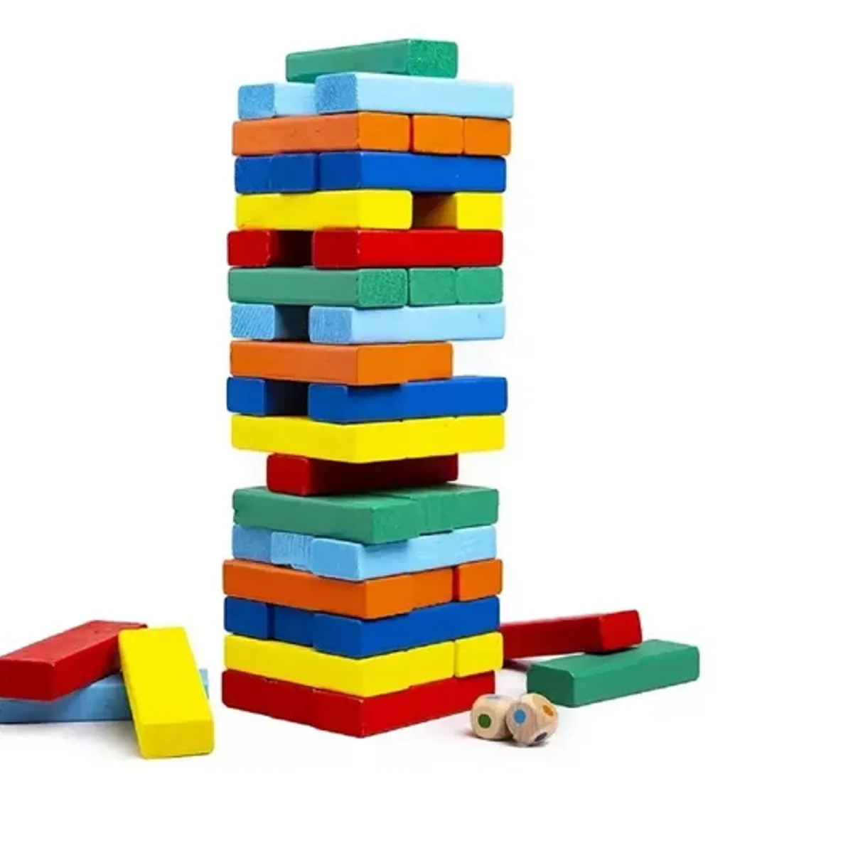 GENERICO - Torre De Madera Colores 54 Piezas Juego Educativo Yenga