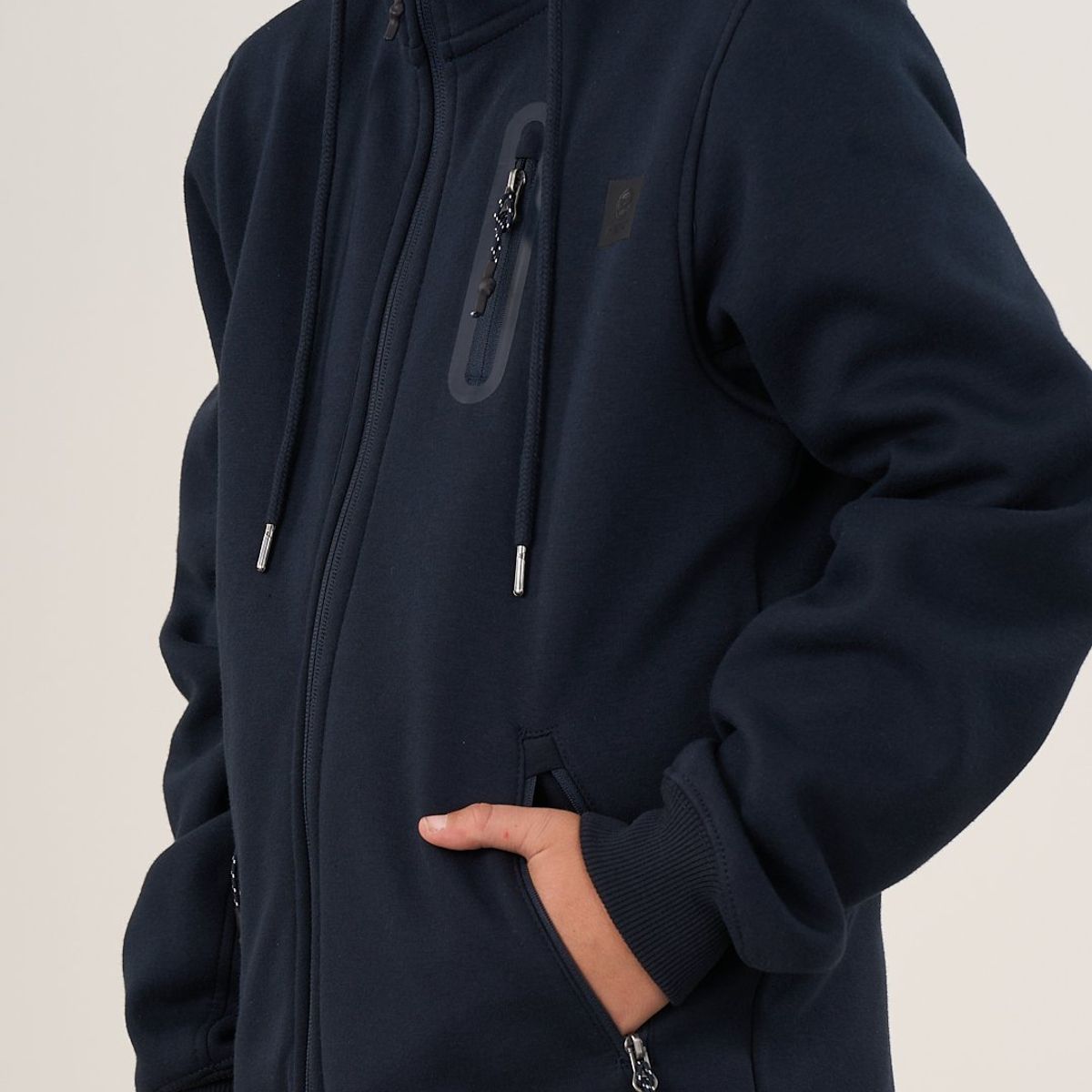 POLEMIC - Poleron escolar Bonded cierre y gorro Talla 6 a 10 Polemic