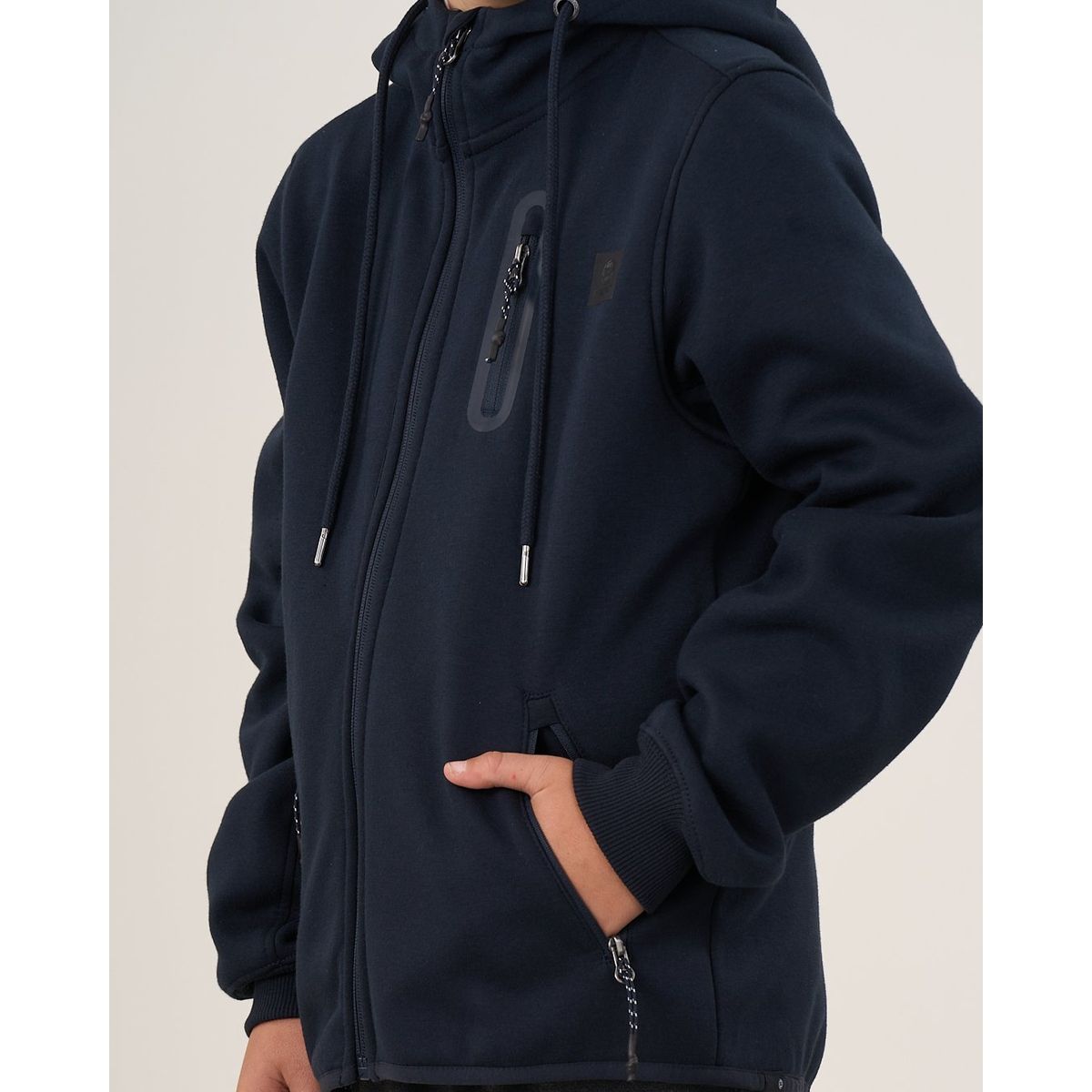 POLEMIC - Poleron escolar Bonded cierre y gorro Talla 6 a 10 Polemic