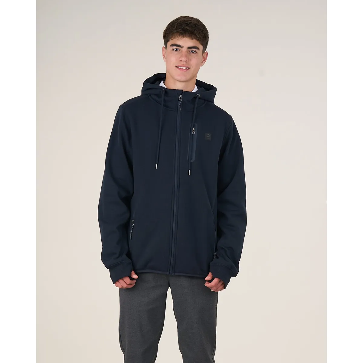 POLEMIC - Poleron escolar Bonded cierre y gorro 12 a XL Polemic