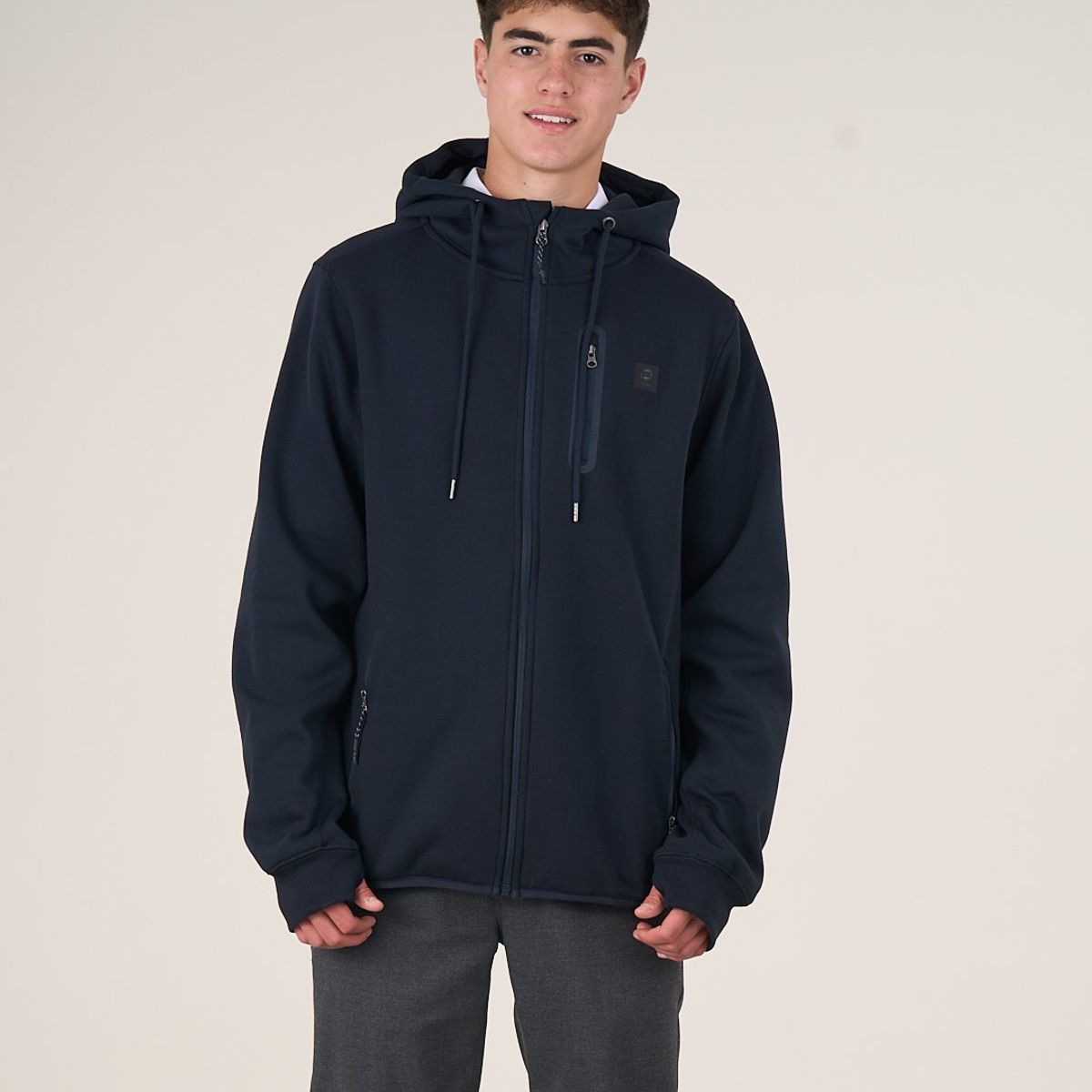 POLEMIC - Poleron escolar Bonded cierre y gorro 12 a XL Polemic