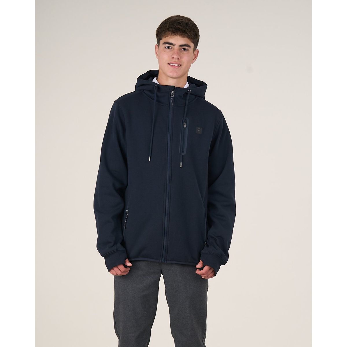 POLEMIC - Poleron escolar Bonded cierre y gorro 12 a XL Polemic