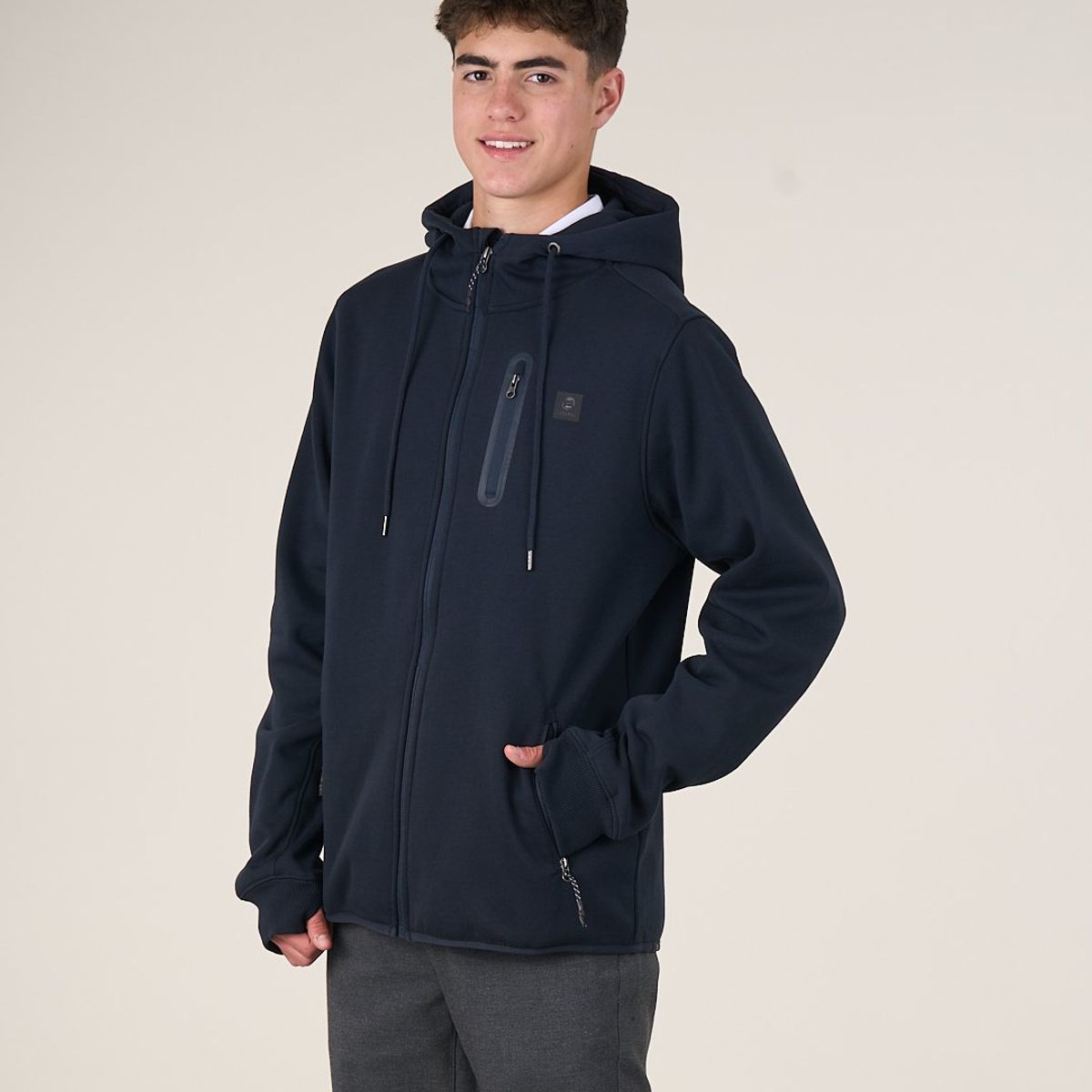 POLEMIC - Poleron escolar Bonded cierre y gorro 12 a XL Polemic