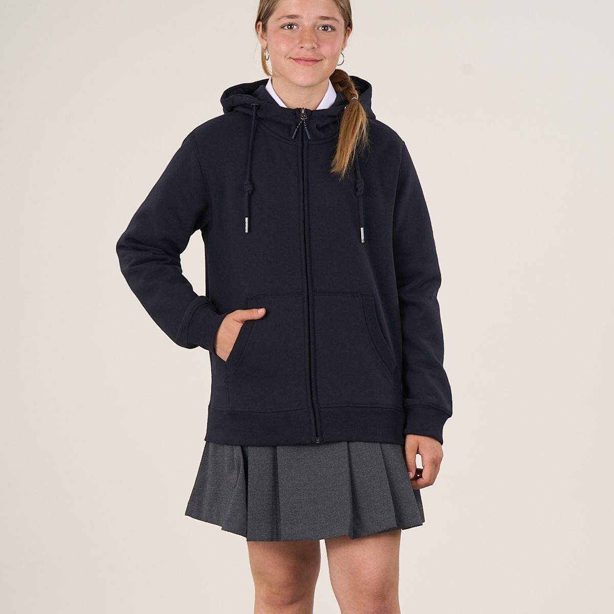 POLEMIC - Poleron escolar niña cierre y gorro 12 a XL Polemic