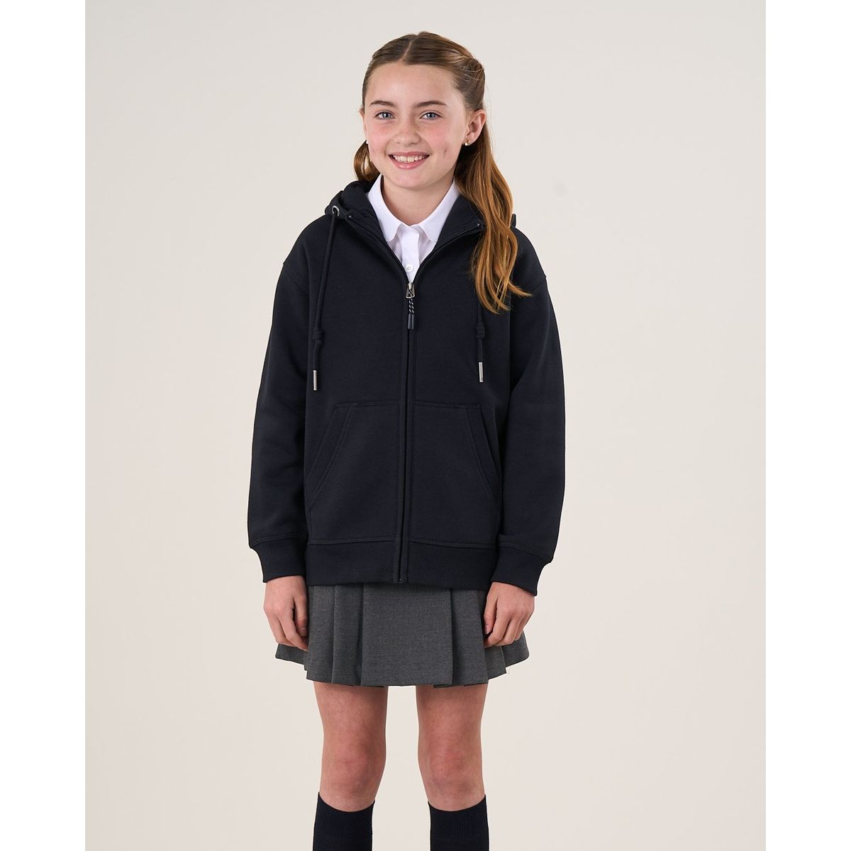 POLEMIC - Poleron escolar niña cierre y gorro 6 a 10 Polemic