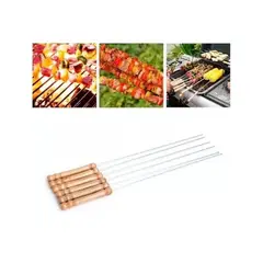 GENERICO - X12 Pinchos Para Barbacoa Parilla Asado Acero BBQ 29Cm