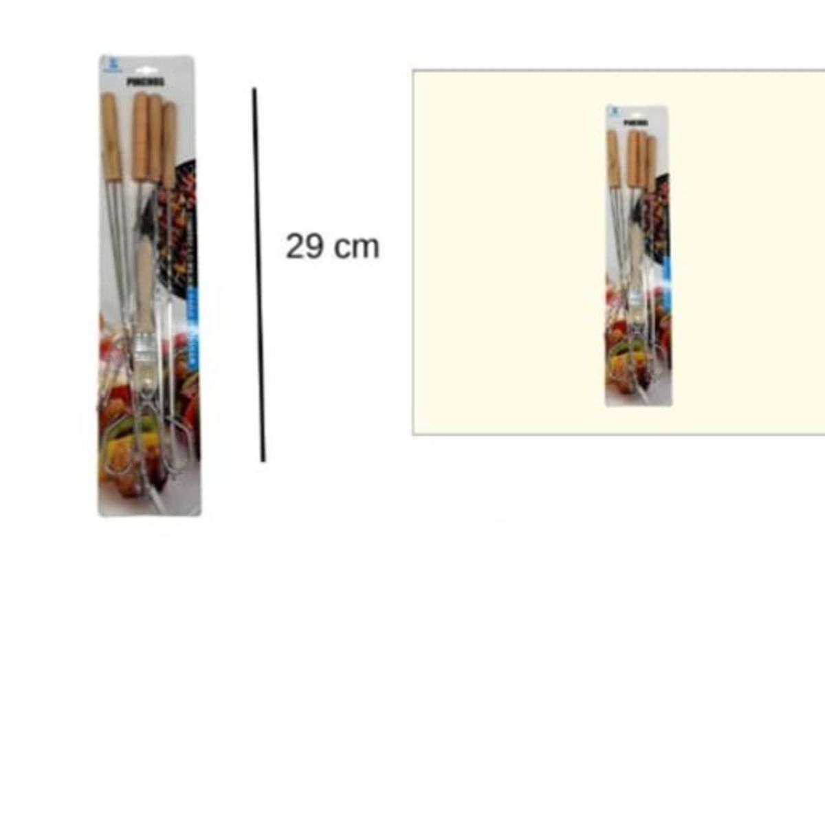 GENERICO - Pinchos Para Barbacoa Parilla Asado Acero Bbq 29Cm