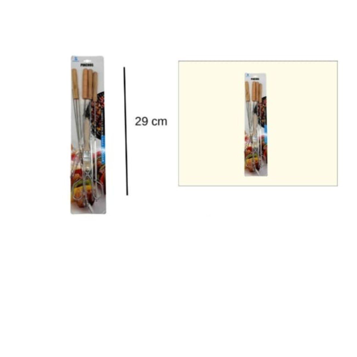 GENERICO - Pinchos Para Barbacoa Parilla Asado Acero Bbq 29Cm