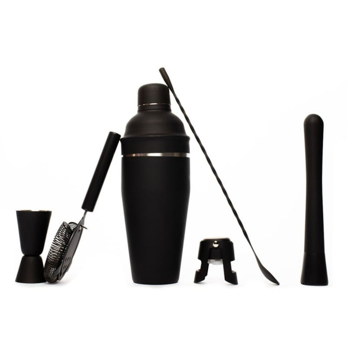 LUGANO - Set Bar 6pzs Negro Manhattan Pro Acero Inoxidable Lugano