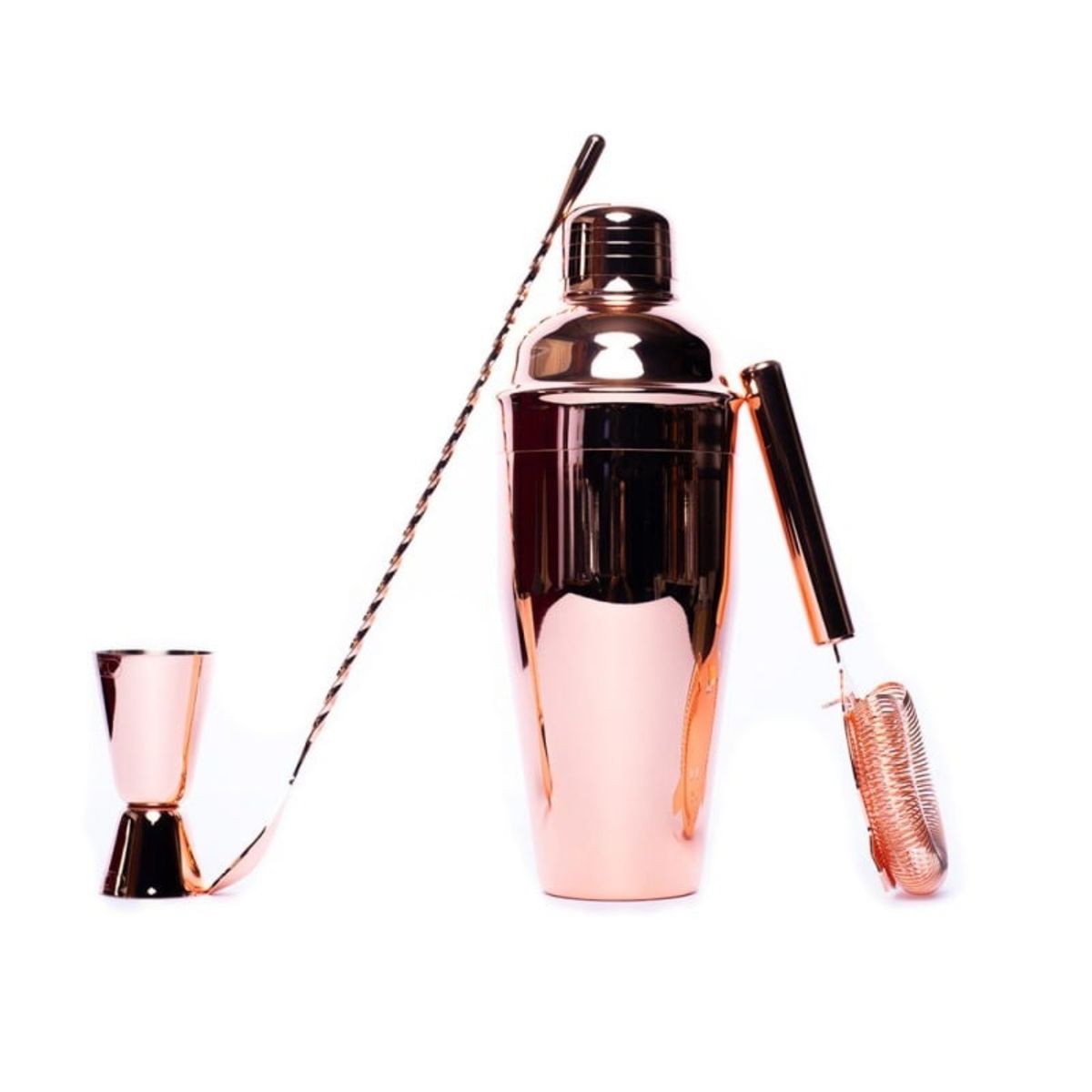 LUGANO - Set Bar 4pzs Cobre Manhattan Lux Acero Inoxidable Lugano