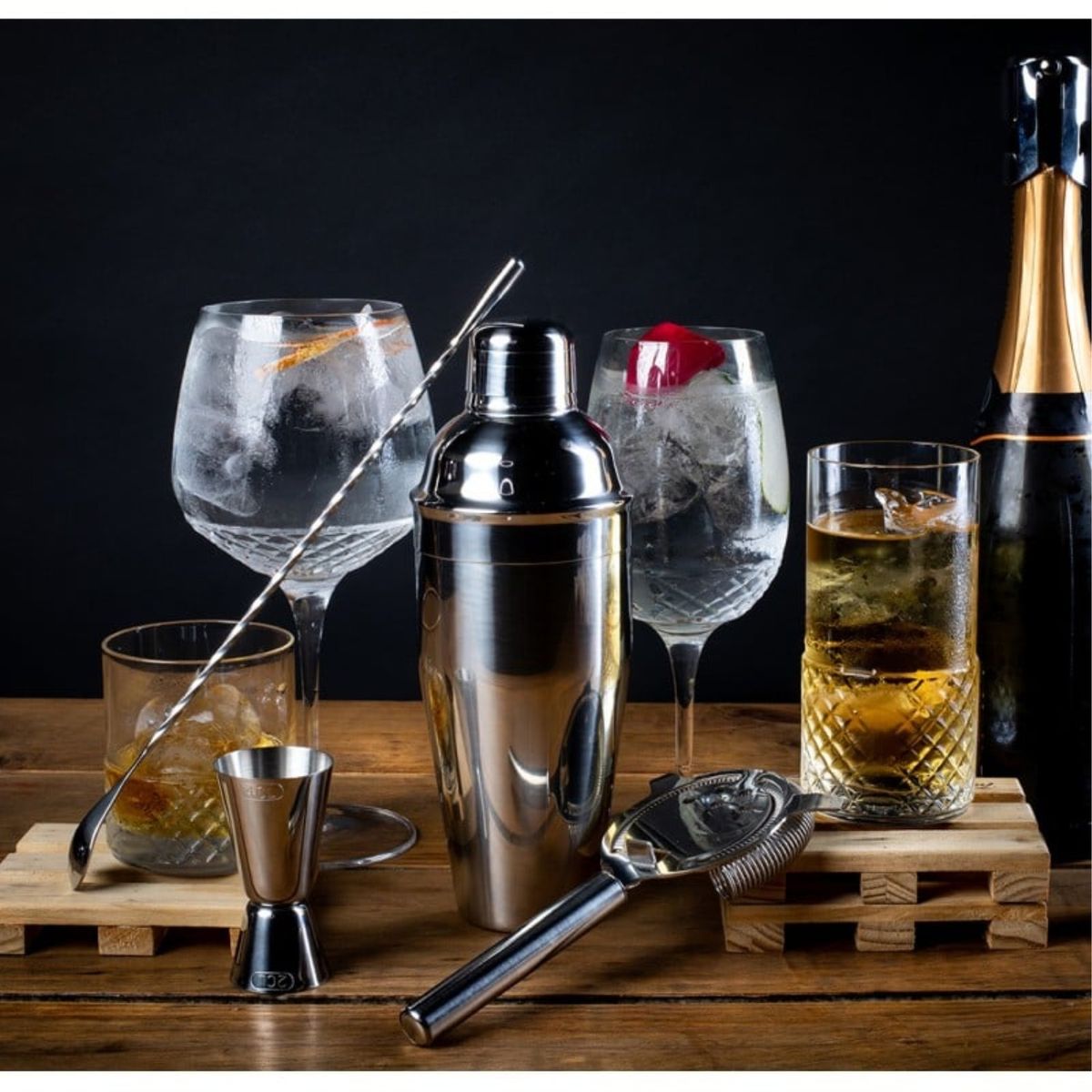 LUGANO - Set Bar 4pzs Manhattan Lux Acero Inoxidable Lugano