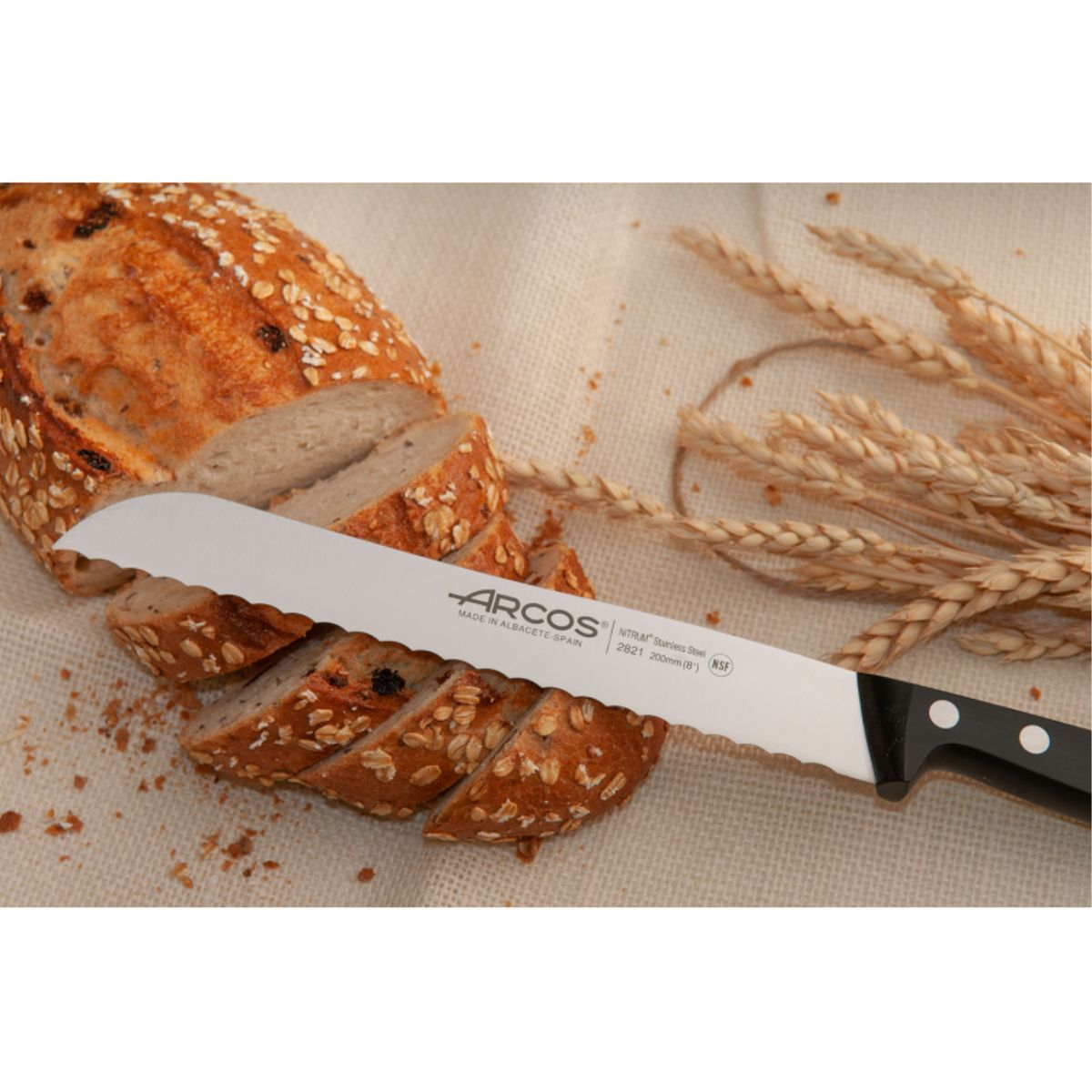 ARCOS - Cuchillo Sierra 20cm Universal Acero Inoxidable Negro Arcos