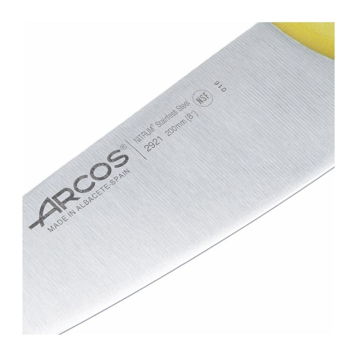 ARCOS - Cuchillo Medio Golpe Amarillo 20cm Acero Inoxidable Arcos