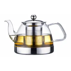 LUGANO - Tetera 800ml Vidrio Borosilicato Acero