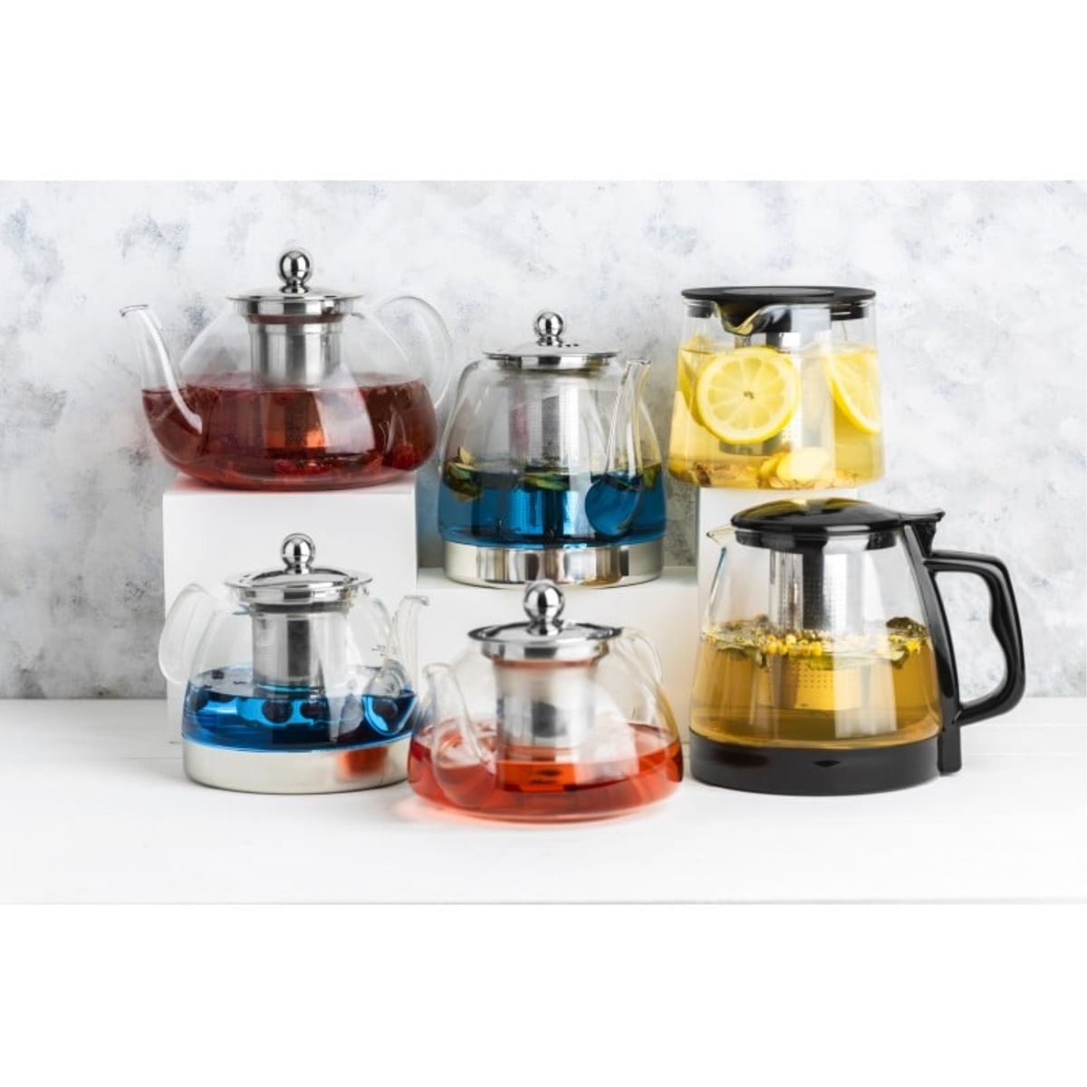 LUGANO - Tetera 800ml Vidrio Borosilicato Acero Lugano