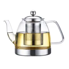 LUGANO - Tetera 1,2lt Vidrio Borosilicato Acero