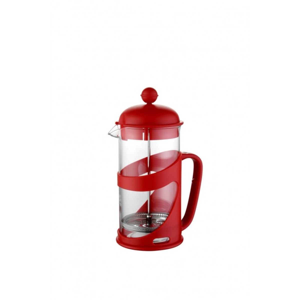 LUGANO - Cafetera Francesa Vidrio Borosilicato 600ml Rojo Cali Lugano
