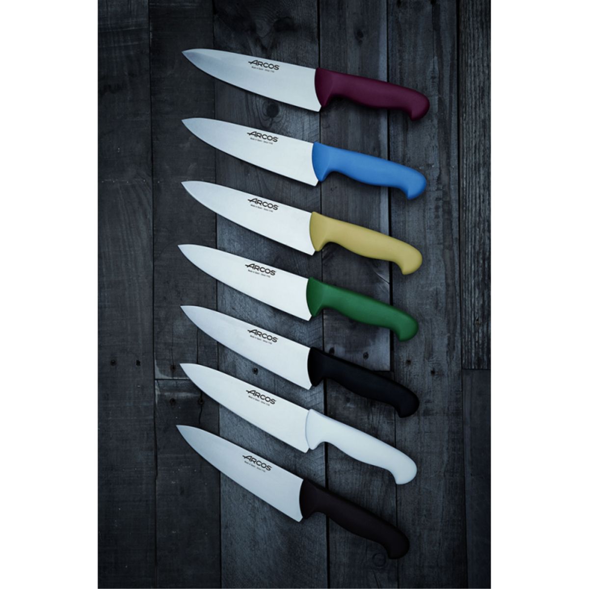 ARCOS - Cuchillo Medio Golpe Rojo 25cm Acero Inoxidable Arcos