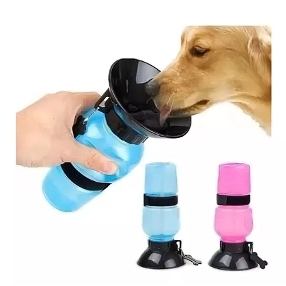 GENERICO - Botella Agua Bebedero Mascota Perrito Paseo 500ml Color Azul