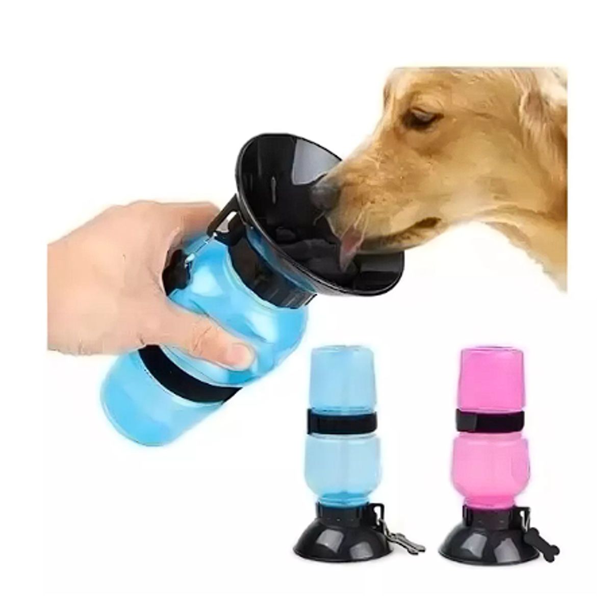 GENERICO - Botella Agua Bebedero Mascota Perrito Paseo 500ml Color Azul