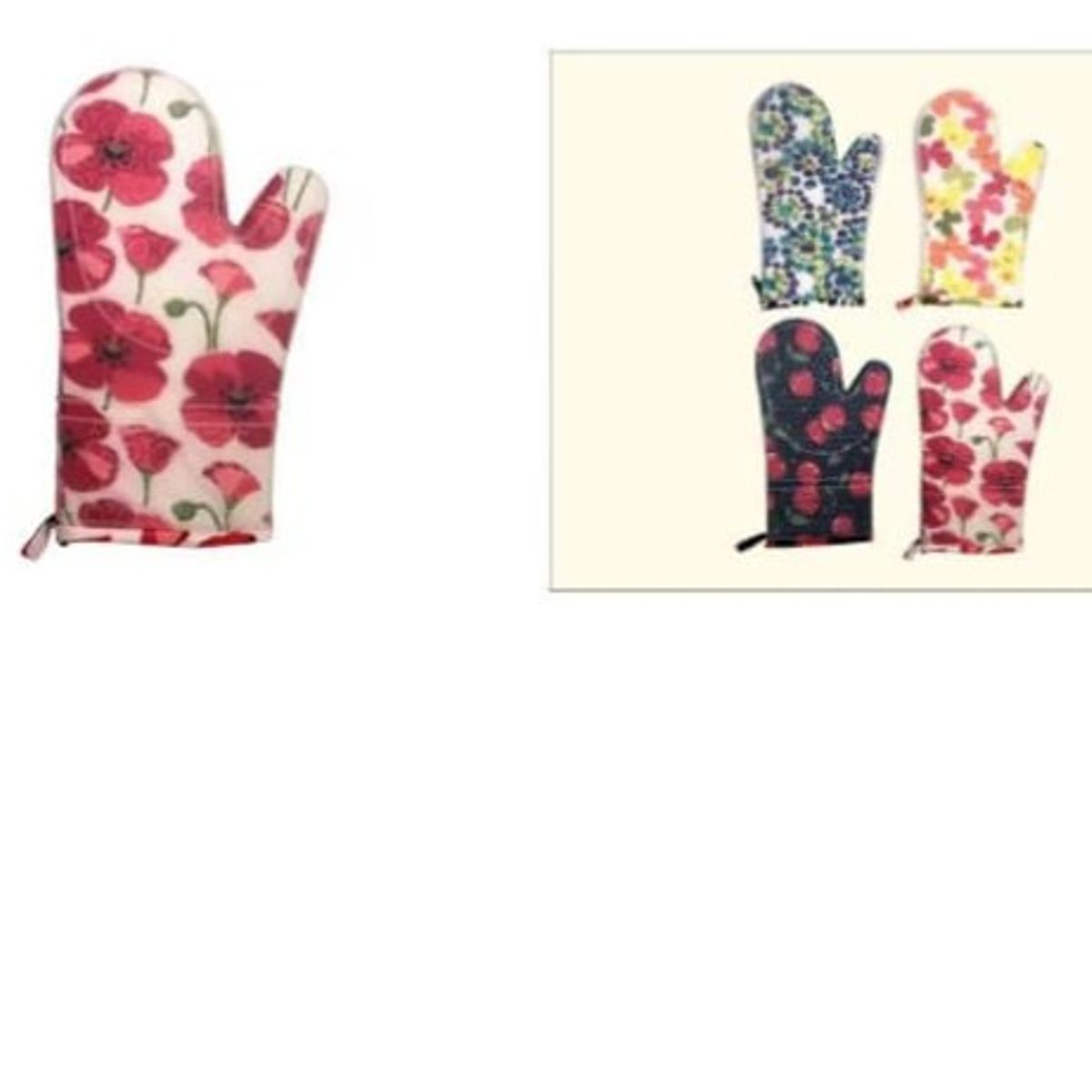 GENERICO - Guantes De Cocina Para El Horno Silicona Diseño Flores