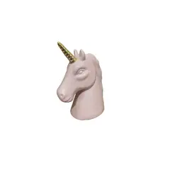 GENERICO - Adorno Decorativo Unicornio de Cerámica Rosado y Dorado