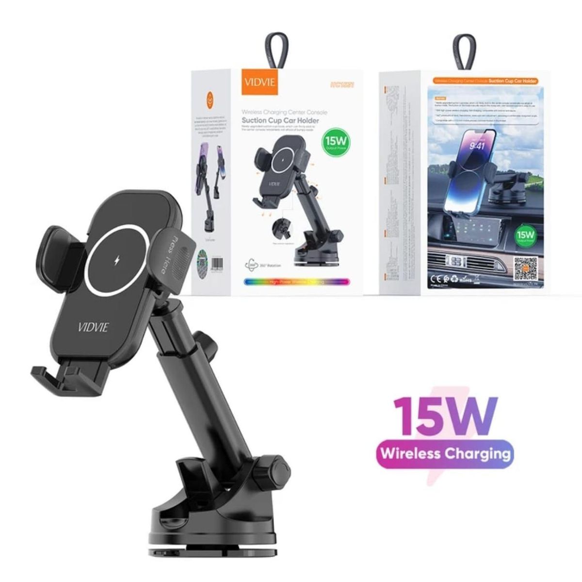 GENERICO - Soporte De Celular Con Carga Inalambrica Para Autos