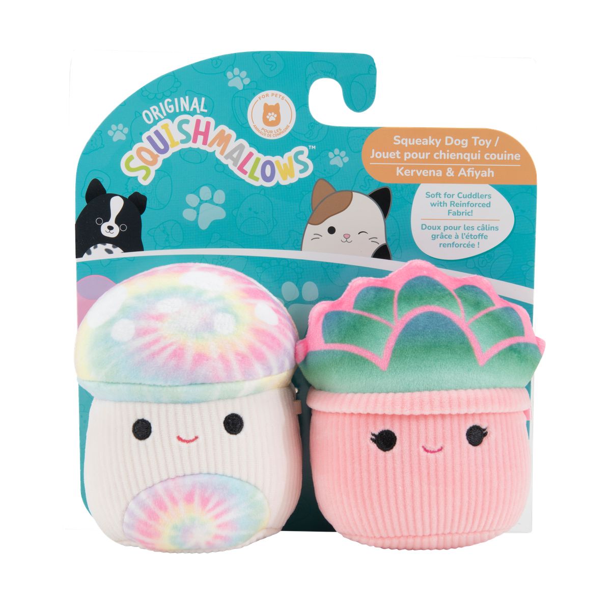 SQUISHMALLOWS - Pack 2 Peluches 10 Cm Para Mascotas Squishmallows