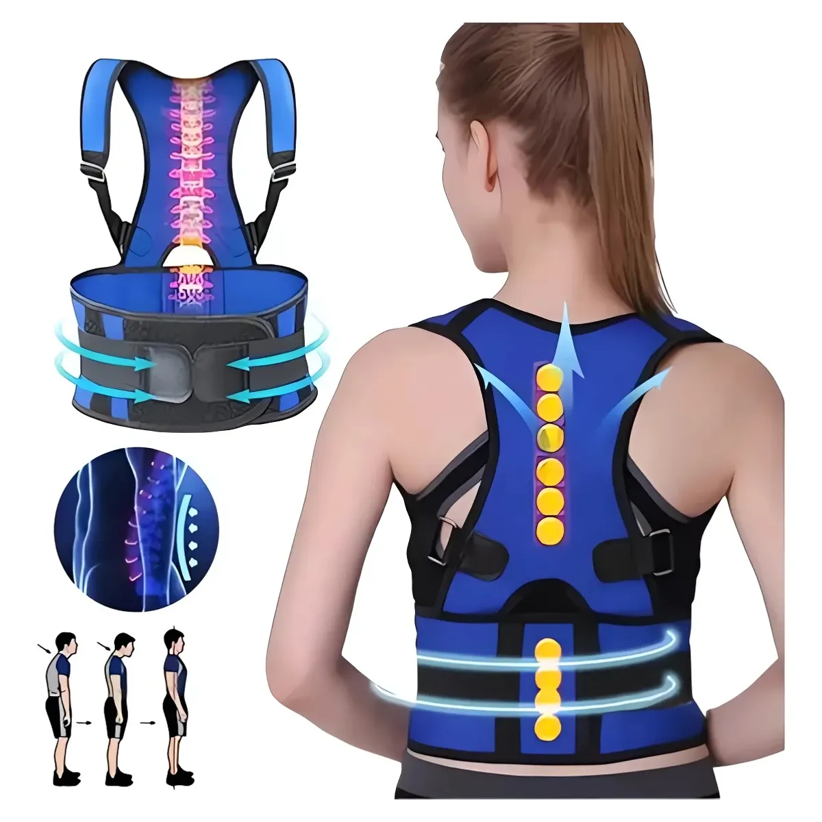 KUANGYE - Faja Corrector Postura Lumbar Enderezador De Espalda L