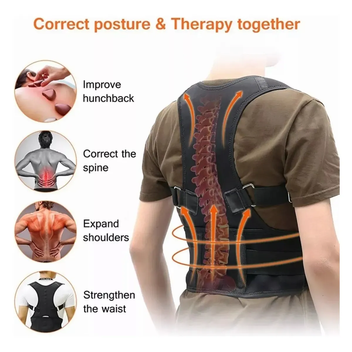 KUANGYE - Faja Corrector Postura Lumbar Enderezador De Espalda L