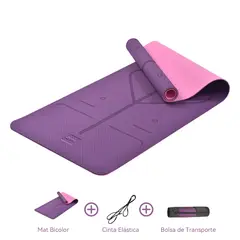 ZSPK - Mat Yoga Con Doble Color Colchoneta+Bolsa+Cinta Violeta