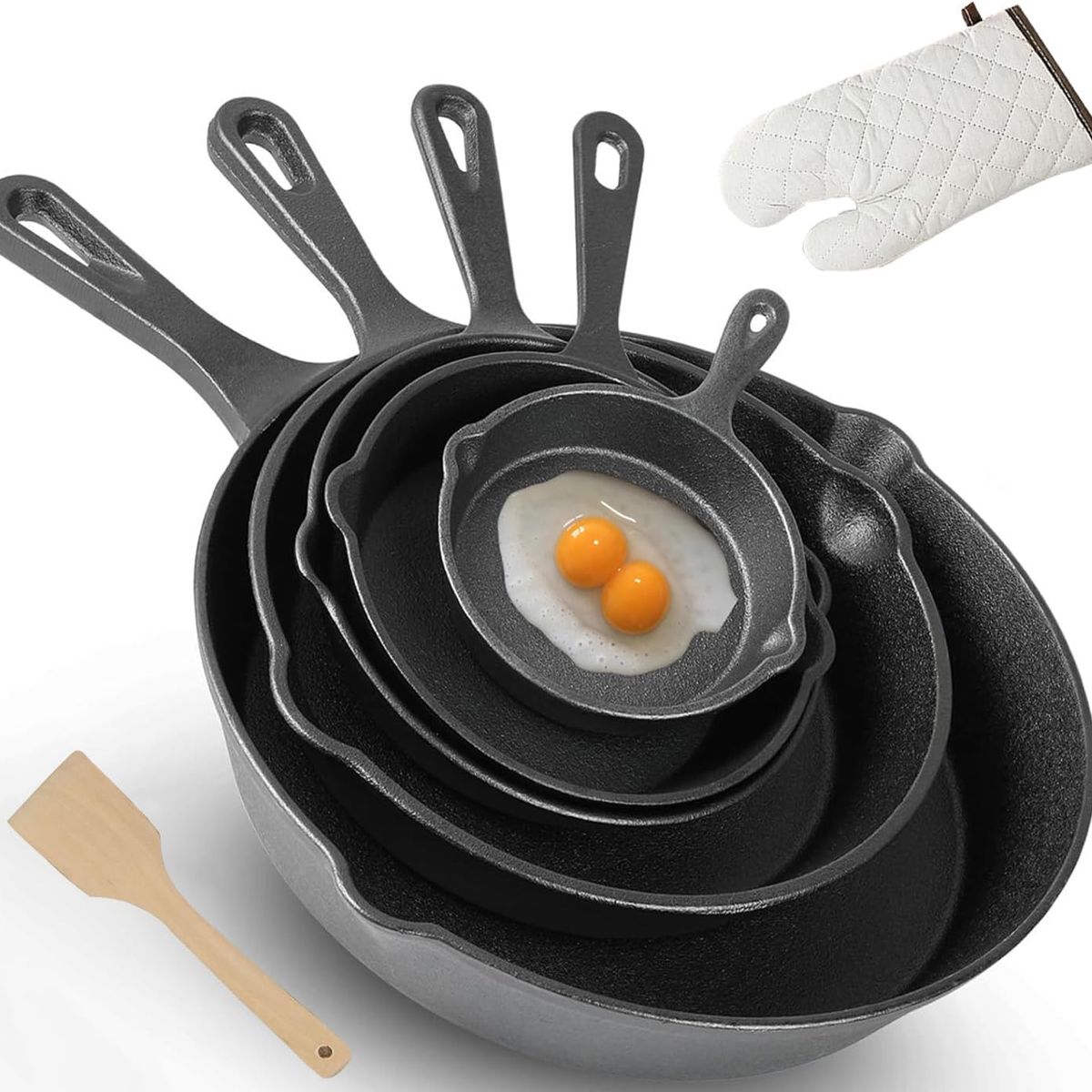 BLUEDREAMER - Set 5 Sarternes Hierrro Fundido tipo Wok