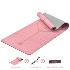 ZSPK - Mat Yoga Con Doble Color Colchoneta+Bolsa+Cinta Rosa