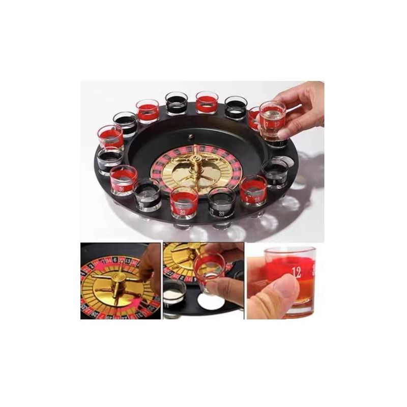 GENERICO - Juego De Ruleta Casino Shots Cortitos Alcohol Chupitos Mix