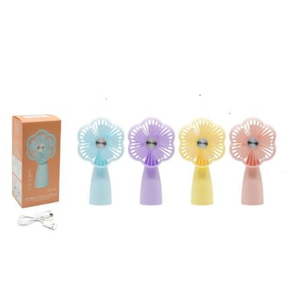 OEM - MINI VENTILADOR CON CARGA USB 175CM FORMA DE FLOR ROSADO