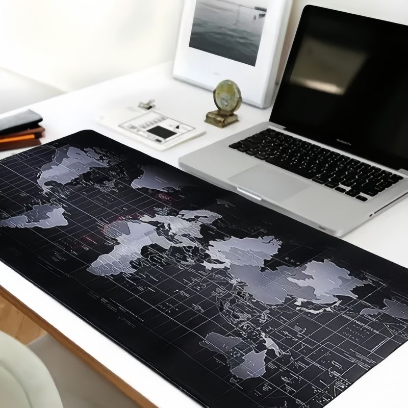 GENERICO - Mouse Pad Gamer Xxl Antideslizante Mapamundi 3mm 90x40cm