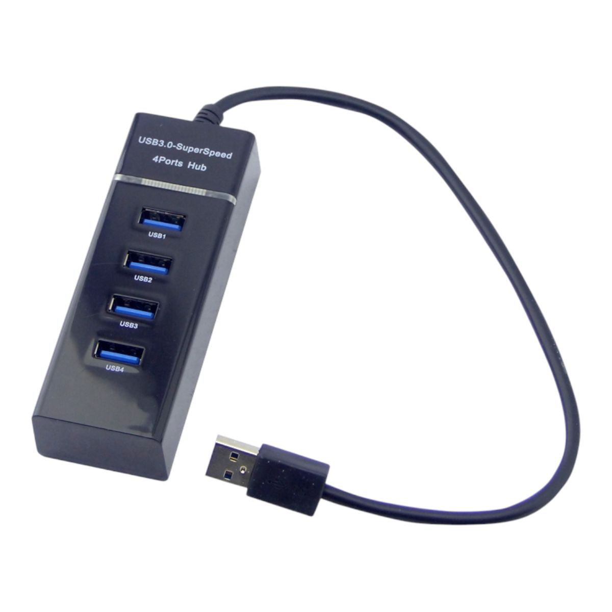 GENERICO - HUB 4 USB 3.0 Con Cable De 30Cm color negro Con Luz